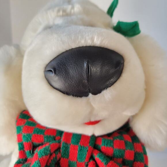Cuddly Messengers Christmas Dog Plush Stuffed Animal 14" White Puppy Holiday - Picture 16 of 16
